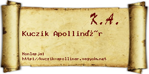 Kuczik Apollinár névjegykártya